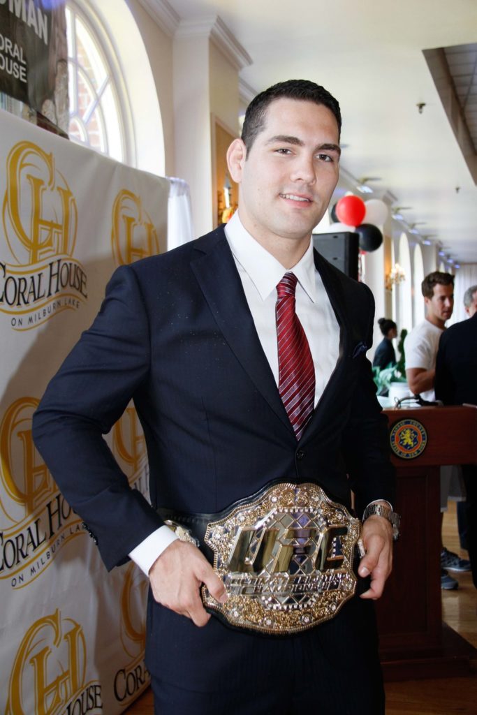 Baldwin native Chris Weidman, seen here in 2013, will address wrestling fans at an anti-drug event at Nassau Community College on Feb. 16.